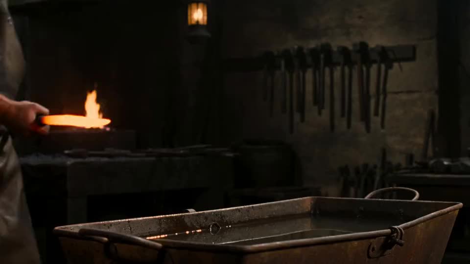 Hot steel goes into the trough and the steam comes back up